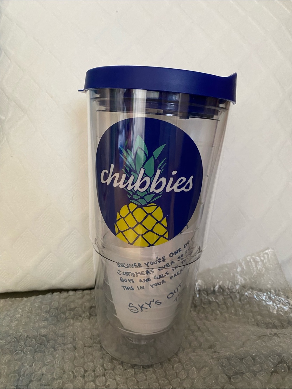 Chubbies branded tumbler